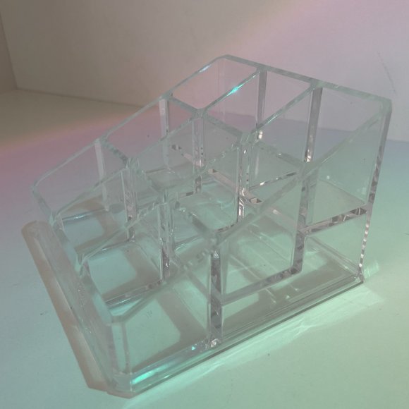 SET OF 2 Clear Acrylic Makeup Organizers/Stands/Displays for Lipstick/Gloss Etc - Picture 3 of 5